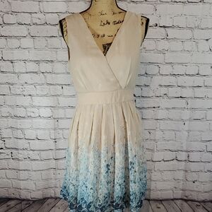 Yumi Cream and Blue Floral Dress Size 6/8 NWT